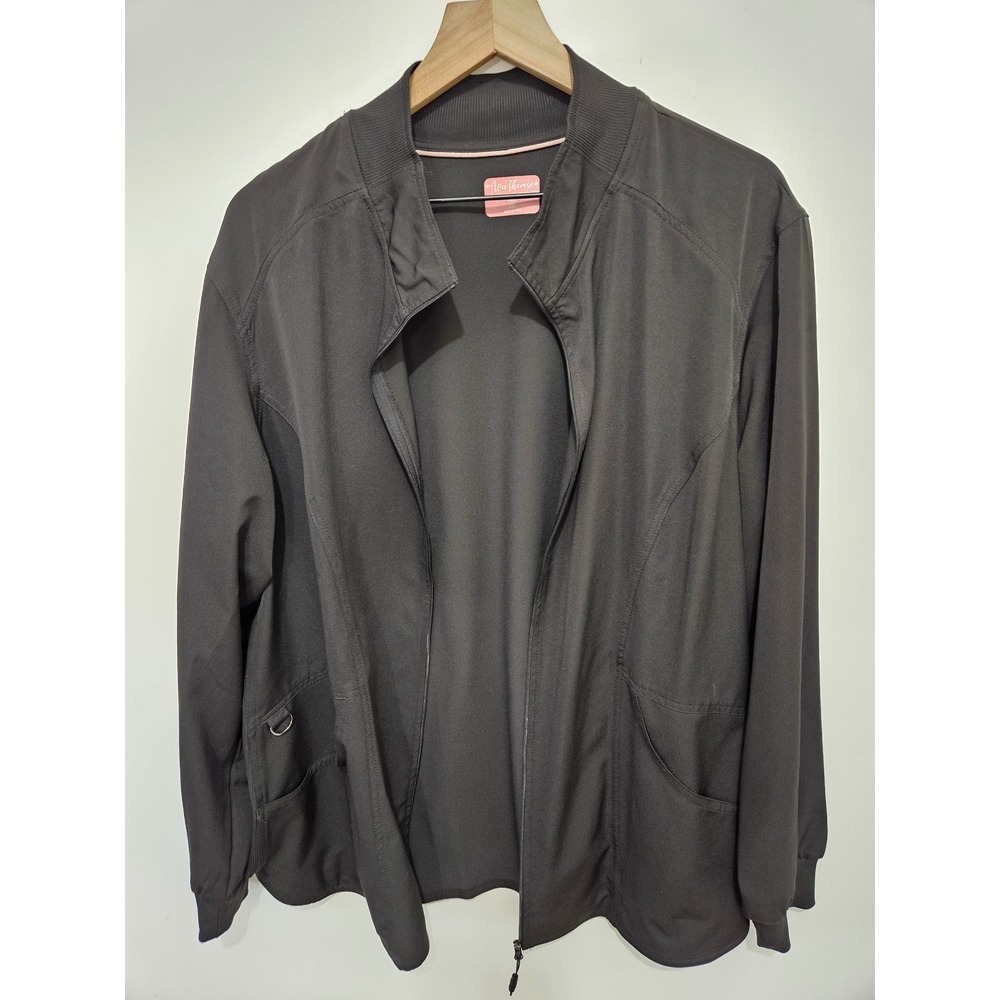 Ava Therese by Zavate Apparel Black Zip Up Scrub Jacket 2022 Womens‎ 2XL